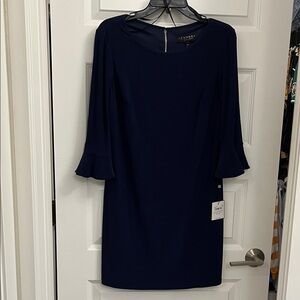 Laundry By Shelli Segal Navy Long Sleeve Dress